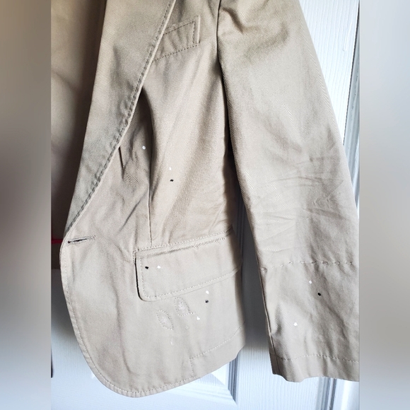 Dsquared2 Womens Cotton Beige Paint Splatter Long Sleeve Jacket Blazer Size 40 - Picture 7 of 15